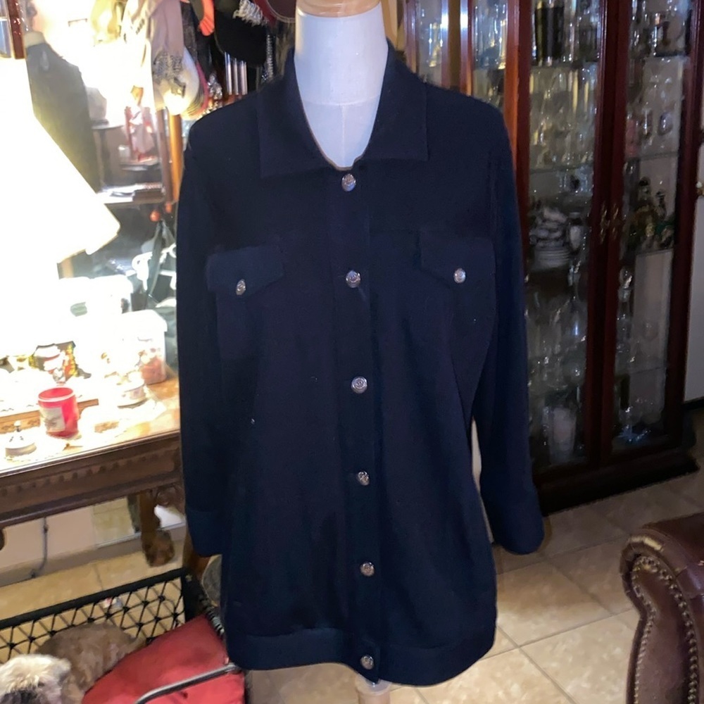 Jones New York button down thick shirt 3/4 sleeve size XL